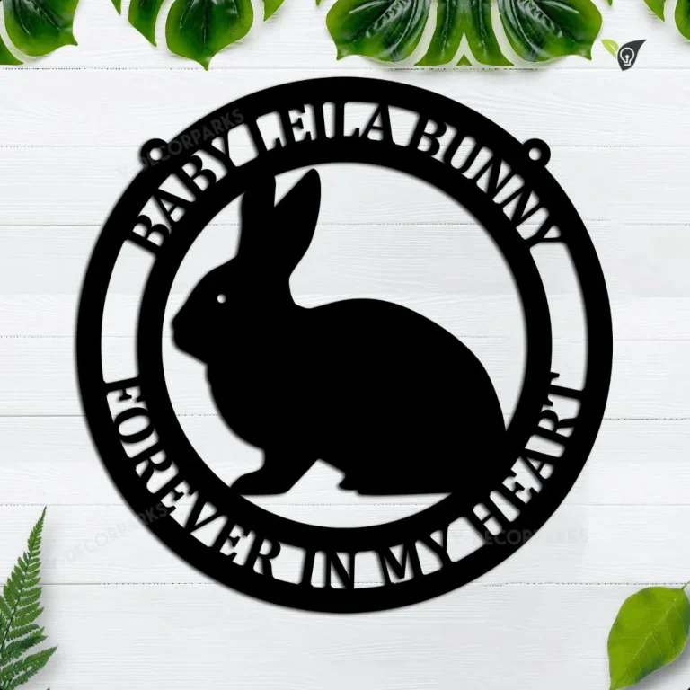 Personalized Rabbit Name Sign Decoration For Room, Custom Rabbit Metal Wall Art, Rabbit Home Decor, Custo Rabbit, Rabbit Metal Wall Decor
