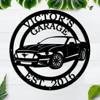 Personalized Name Garage Metal Wall Art, Custom Plaque Metal Wall Art, Workshop Car Pickup Sign