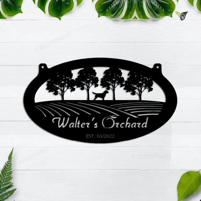 Metal Orchard Sign, Peach Orchard Sign, Apple Orchard Sign, Metal Wall Art, Metal House Sign