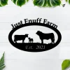 Huge Farm Sign,cow Calf Bull Metal Sign With Metal Letter Farm Name, Metal Wall Art, Metal House Sign