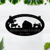 Metal Farm Sign,barn ,cow Calf ,rooster On Tractor Sign With Your Name, Metal Wall Art, Metal House Sign