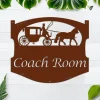 Custom Metal Sign With Horse And Carriage, Metal Wall Art, Metal House Sign