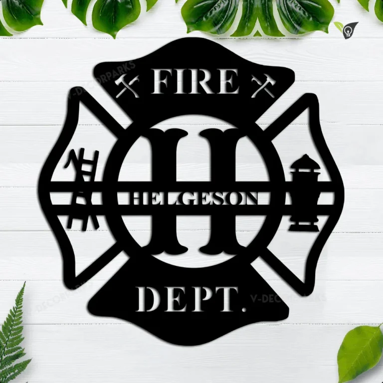 Personalized Firefighter Metal Wall Art, Custom Metal Name Sign, Firefighter Gift, Metal Wall Decor