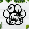 Custom Dog Name Metal Sign, Christmas Metal Sign Wall Decor, Gift For Dog Lovers