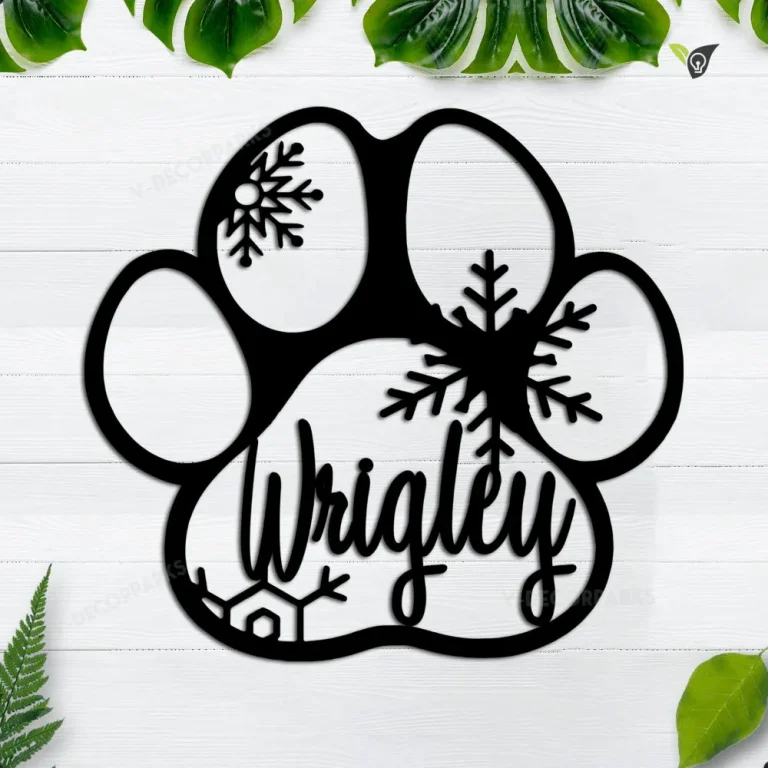 Custom Dog Name Metal Sign, Christmas Metal Sign Wall Decor, Gift For Dog Lovers