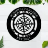 Customized Gps Nautical Compass Est Metal Sign, Custom Gps Compass Metal Wall Art, Gps Coordinates Metal Sign