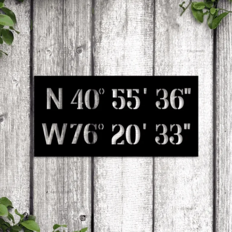 Gps Coordinates With Led Lights Sign, Latitude Longitude Signs, Personalized Wedding Gift, Housewarming Gift, Gps Sign