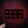 Gps Coordinates With Led Lights Sign, Latitude Longitude Signs, Personalized Wedding Gift, Housewarming Gift, Gps Sign