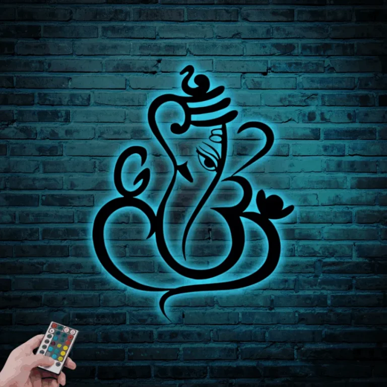Ganesha Led Lights, Metal Wall Art, Abstract, Metal Wall Hanging Art, Lord Ganesh, Metal Wall Sculpture, Housewarming Gift