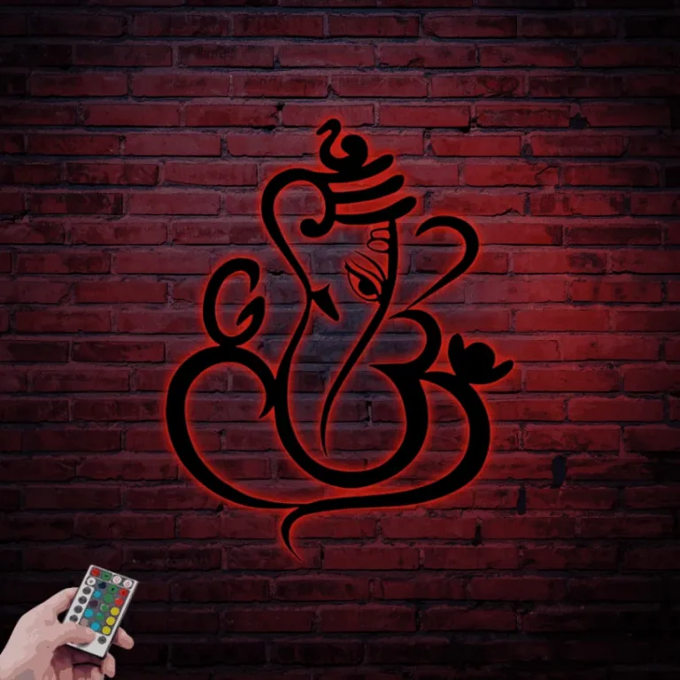 Ganesha Led Lights, Metal Wall Art, Abstract, Metal Wall Hanging Art, Lord Ganesh, Metal Wall Sculpture, Housewarming Gift
