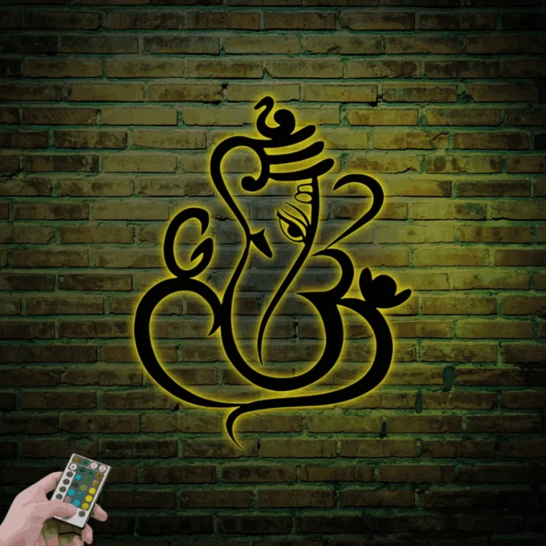 Ganesha Led Lights, Metal Wall Art, Abstract, Metal Wall Hanging Art, Lord Ganesh, Metal Wall Sculpture, Housewarming Gift