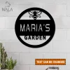 Personalized Garden Monogram Metal Sign, Custom Garden Wall Art, Outdoor Metal Decor