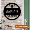 Personalized Garden Monogram Metal Sign, Custom Garden Wall Art, Outdoor Metal Decor