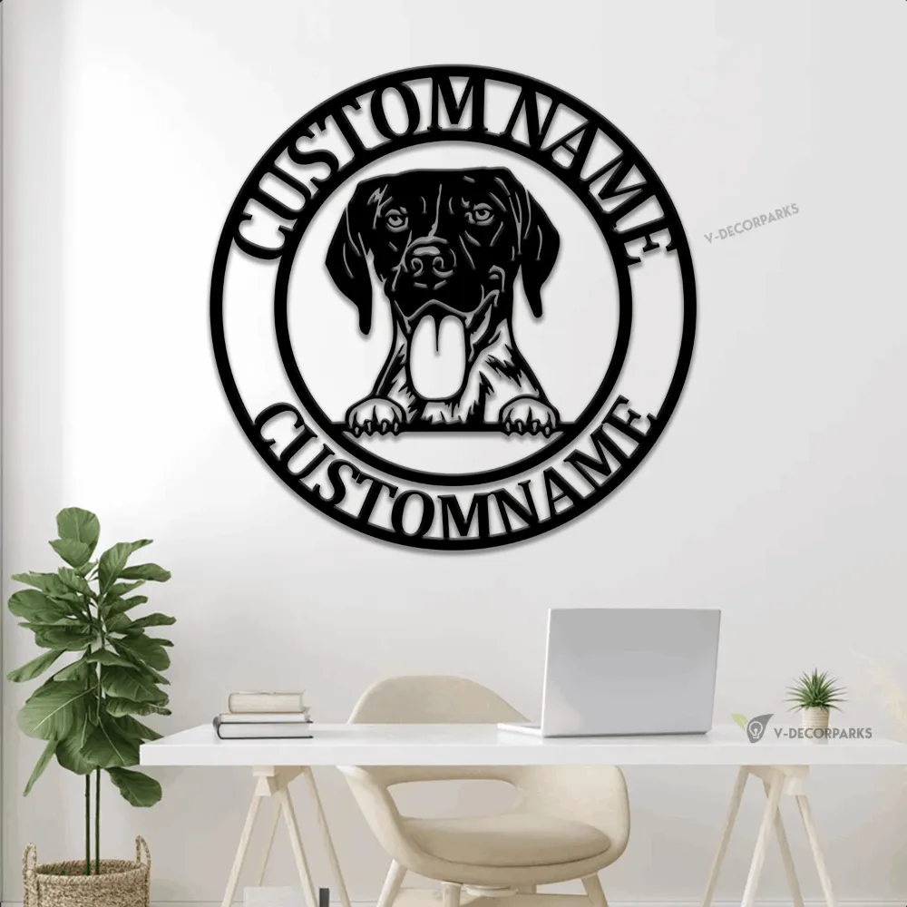 German Shorthaired Pointer Dog Metal Wall Art With Led Lights, German Shorthaired Pointer Dog Name Sign, Dog Name Decor, Dog Lover Gift