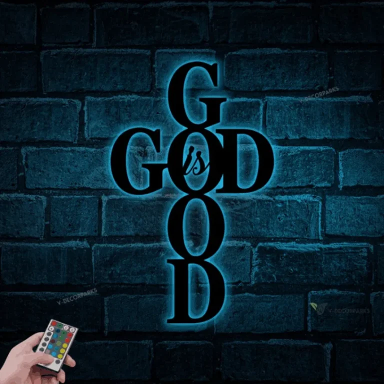 God Is Good, Love And Faith With Led Lights, Entryway Decor, Bathroom Wall Decor, Living Room Decor, Kitchen Decor, Mother's Day, Easter