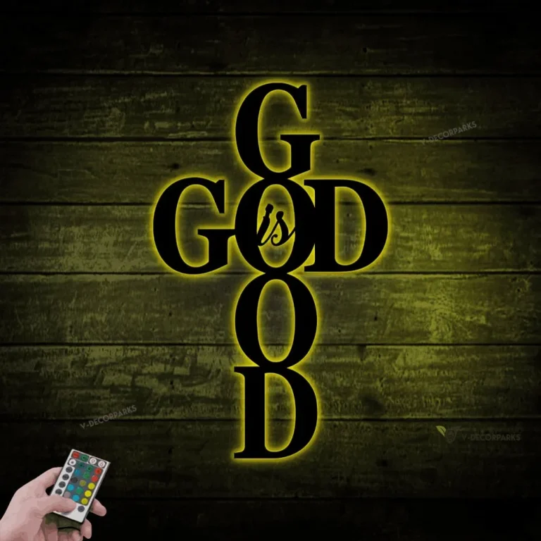 God Is Good, Love And Faith With Led Lights, Entryway Decor, Bathroom Wall Decor, Living Room Decor, Kitchen Decor, Mother's Day, Easter