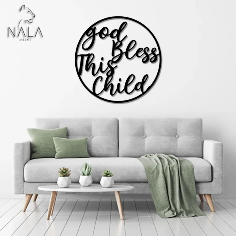 God Bless This Child Metal Sign, Metal Wall Hangings, God Bless Metal Wall Art, Modern Home Decor, Housewarming Gift