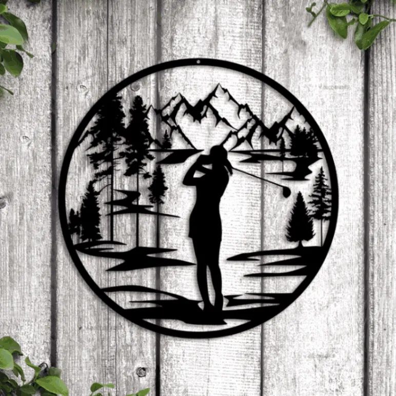 Golf Metal Wall Decor Led Lights, Woman Golf Sign, Ladies Golf Gift, Women's Golfer Gift, Metal Wall Art, Metal Sign Wall Hanging, Girls Golf Sign Art