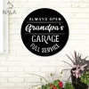 Always Open Grandpa's Garage Full Service Man Cave Metal Sign, Front Porch Wall Sign, Gift For Grandpa