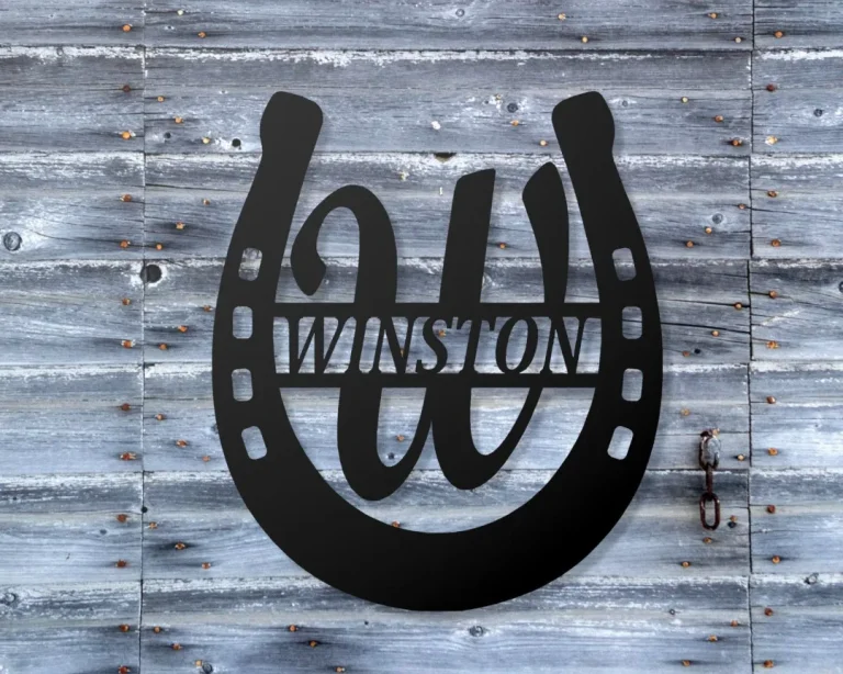 Personalized Horseshoe Name Sign, Metal Sign Wall Decor, Metal Sign Outdoor, Indoor