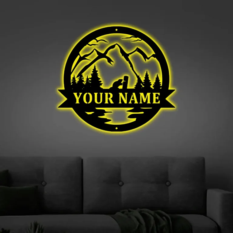 Great Outdoor Beaver Decor With Led Lights, Beaver Sign, Camp Sign, Christmas Gift For Him, Metal Name Sign, Fathers Day
