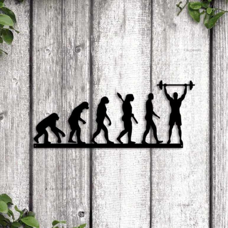 Gym Evolution Sign With Led Lights, Metal Funny Gym Wall Art, Gym Metal Sign, Home Gym Wall Decor, Home Gym Sign, Funny Workout Decor, Funny Gym Sign