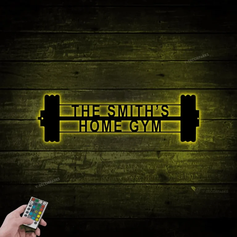 Gym Led Lights Sign, Personalized Home Gym Sign, Custom Metal Gym Sign, Home Gym Sign, Father's Day Gift, Home Workout Sign, Crossfit Gym Sign