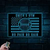 Gym Sign, Metal American Flag Gym Sign Led Lights, Custom Home Gym Sign, Custom Metal Gym Sign, Home Gym Sign, American Flag Sign,crossfit Gym Sign