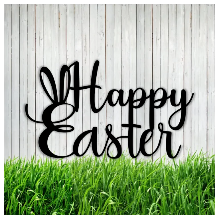 Happy Easter Metal Sign Wall Decor, Metal Sign Outdoor