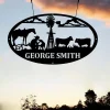 Welcome Sign Horse And Cowboy Custom Metal Wall Art Cut Metal Sign
