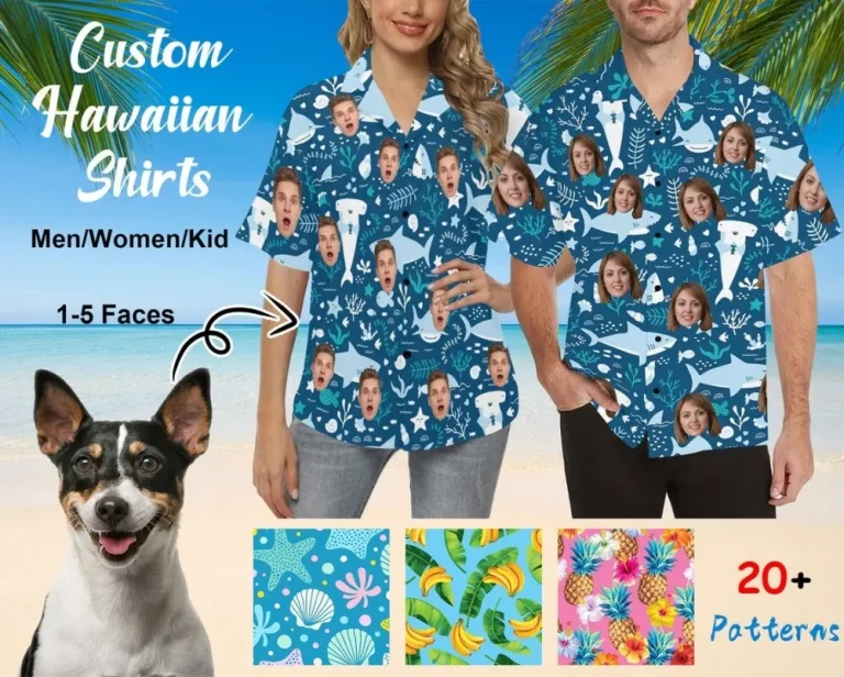 Custom Hawaiian Button Shirt, Custom Hawaii Shirt, Personalized Shirt,hawaiian Shirt For Man Women, Custom Face Hawaiian Shirt, Gift For Men