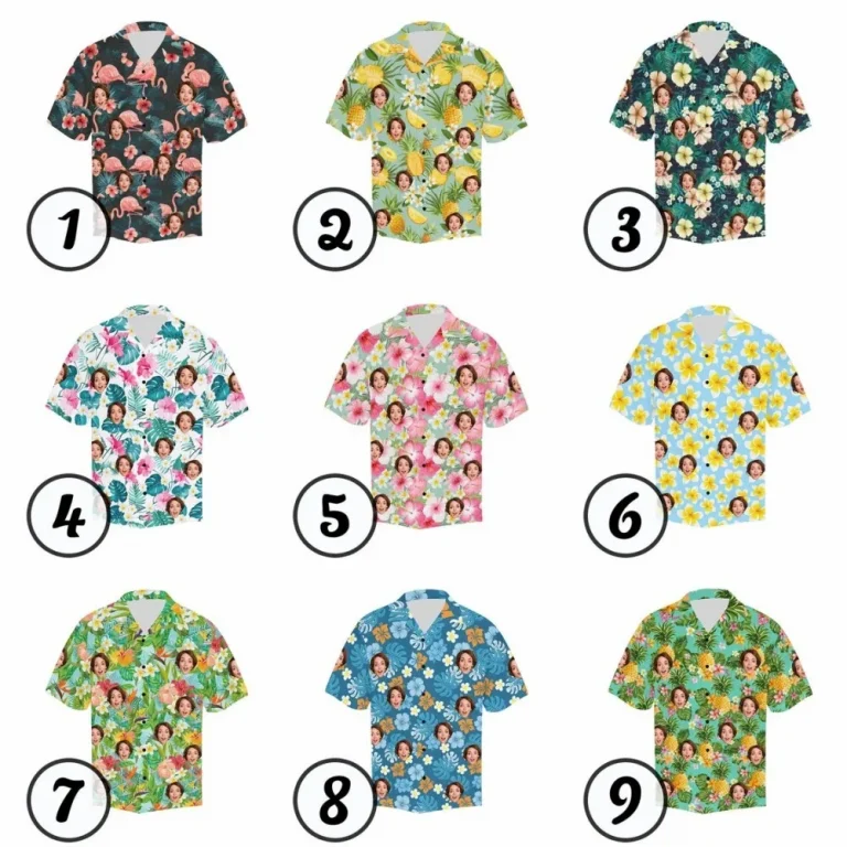 Vacation Style Hawaiian Shirts Custom Face/name/logo Summer Shirts Personalized Photo Tropical Beach Party Shirts Birthday Bachelor Gift