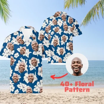 Custom Face Hawaiian Shirt ,funny Aloha Shirt,custom Boyfriend Alohashirt -funny Tropical Beach Shirt-friend Summer Gift-gift For Him