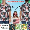 Custom Hawaiian Shirts With Face Photo Logo, Tropical Pattern Shirt For Men Women, Personalized Photo Hawaiian Shirt, Short Sleeve Shirts