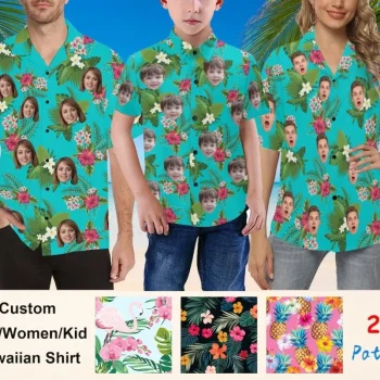 Custom Face Hawaiian Shirt For Man Woman Kid, Photo Women Hawaii Shirt, Personalized Shirt, Hawaiian Shirt For Man Women, Gifts For School