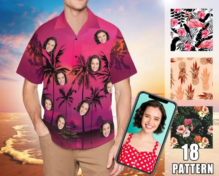 Custom Hawaiian Shirts For Men,personalized Face Beach Shirts,custom Tropical Flower Hawaiian Shirt,custom Face Shirt,bachelor Party Shirt