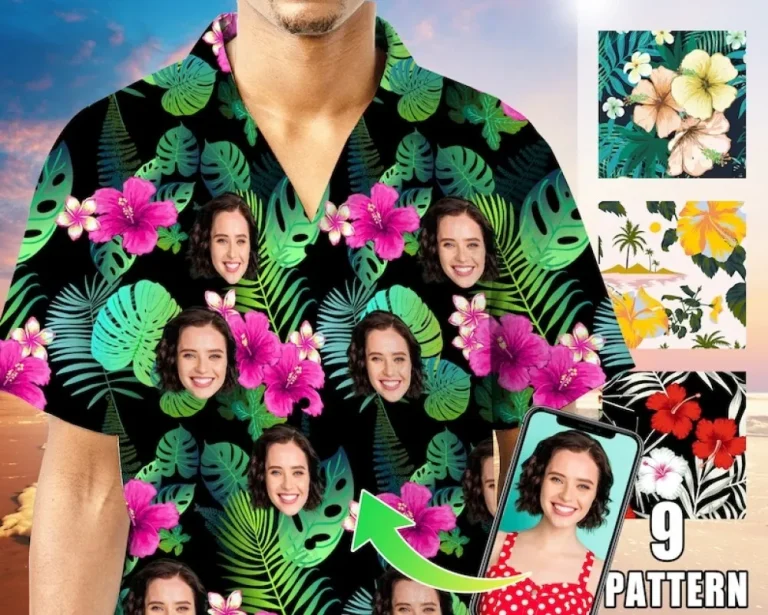 Custom Hawaiian Shirts,personalized Face Beach Retro Shirts,custom Photo Shirt,custom Printed Shirt,picture On Shirt,make Your Own Shirt