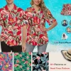 Custom Face Hawaiian Shirt Personalized Photo Text Tshirt Custom Background Pattern Shirt Bachelor Party Shirt Vacation Trip Father Day Gift