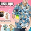 Aloha Custom Hawaiian Shirt For Man Woman, Personalized Women Hawaii Shirt, Custom Hawaiian Button Shirt, Custom Hawaiian Shirt With Face