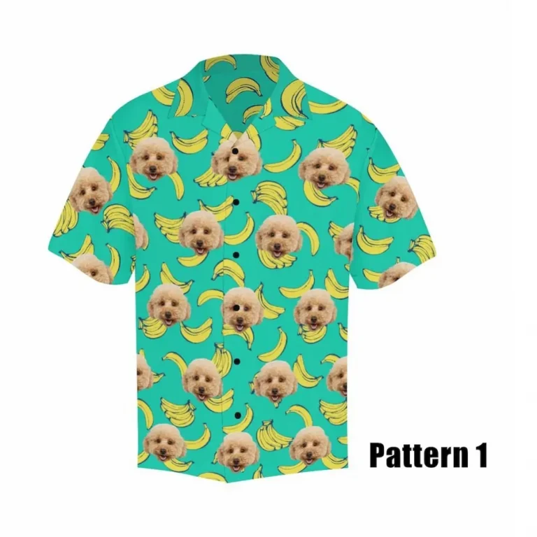 Personalized Dogs Cats Faces Banana Shirt, Custom Hawaiian Face Shirts, Man's All-over Print Hawaii Shirt With Faces, Bachelor Party Shirt