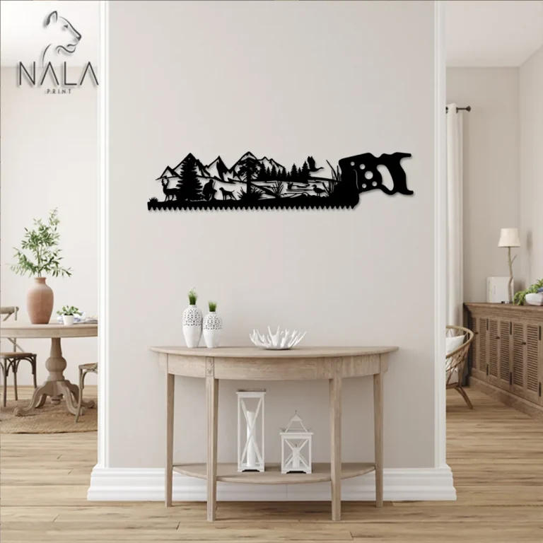 Hand Saw With Farm Life Design Metal Artwork, Farm Metal Wall Decor, Wall Hanging, Gift For Farmer