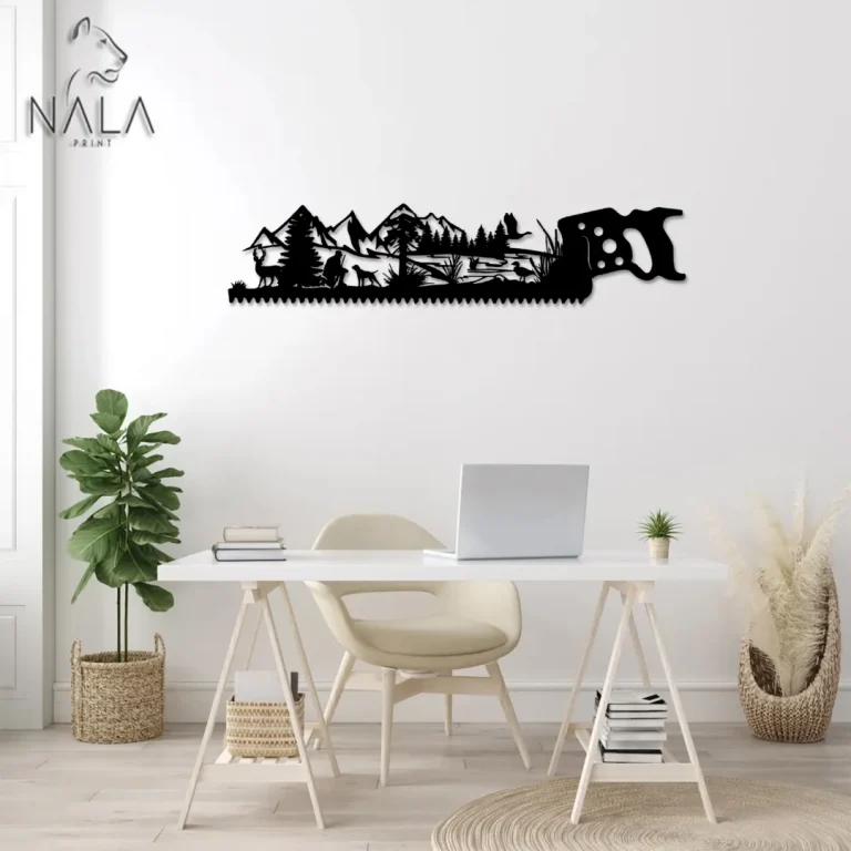 Hand Saw With Farm Life Design Metal Artwork, Farm Metal Wall Decor, Wall Hanging, Gift For Farmer