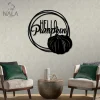 Hello Pumpkin Metal Sign, Autumn Metal Wall Hanging, Pumpkin Metal Wall Art, Modern Home Decor, Housewarming Gift