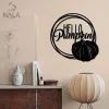 Hello Pumpkin Metal Sign, Autumn Metal Wall Hanging, Pumpkin Metal Wall Art, Modern Home Decor, Housewarming Gift