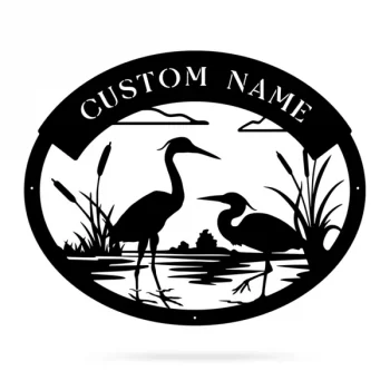 Herons Monogram, Cut Metal Sign, Metal Wall Art, Metal House Sign