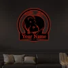 Hippo Metal Sign With Led Lights, Family Name, Monogram Letter, Letter Monogram, Custom Metal Sign, Wall Dangings, Wedding Gifts, Personalized Metal