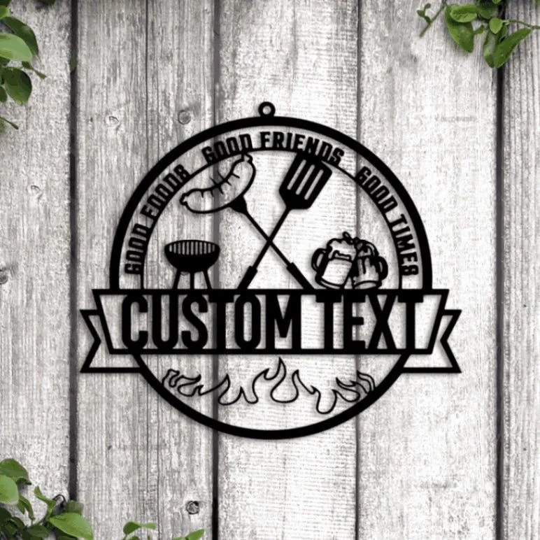 Home Bar Wall Art With Led Lights, Home Bar Wall Decor, Custom Barbeque Sign, Custom Bbq Sign Name, Personalized Home Bar Sign, Bbq Metal Art