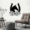 Horse Head Horseshoe With Led Lights- Metal Sign Horse, Metal Sign, Farmhouse Sign, Gifts, Horse Lover, Farm Sign, Gifts For Him, Barrel Racing