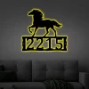 Horse House Numbers With Led Lights- Metal Address Plaque For House, Address Number, Metal Address Sign, House Numbers, Front Porch Address