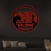 Horse Welcome Led Lights, Metal Sign, Horse Farm Sign